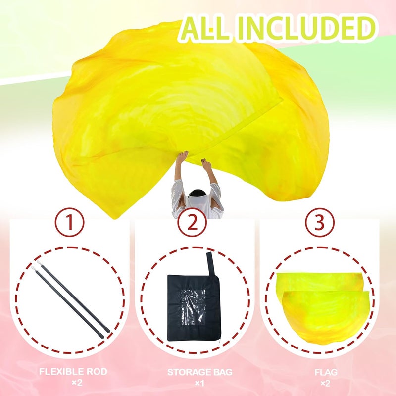 MUNAFIE Worship Flags for Dance Church,Praise Dance Flags for Worship Set(2 Flags+ 2 Flexi Rods+1 Storage Bag) #XY - Image 2